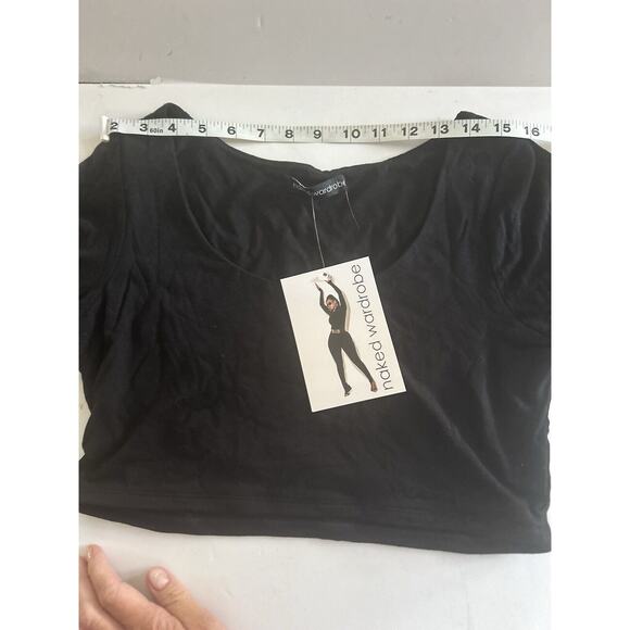 NWT Naked Wardrobe Long Sleeve Crop Top Black Women’s Size XL Bodycon Sexy - Picture 7 of 10